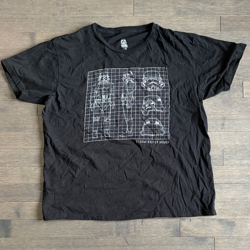 Men’s Large Black Stormtrooper Blueprint T-Shirt